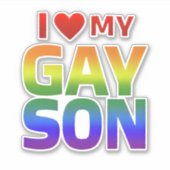 Gay pride Gelijkheid en ondersteuning Ik hou van m Sticker (Voorkant)