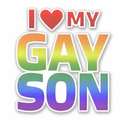 Gay pride Gelijkheid en ondersteuning Ik hou van m Sticker (Voorkant)