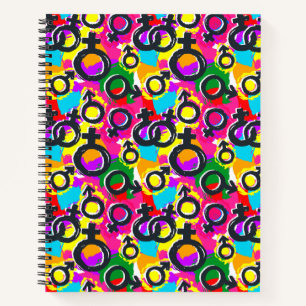 Gay Pride Gender Neon Patroon Notitieboek