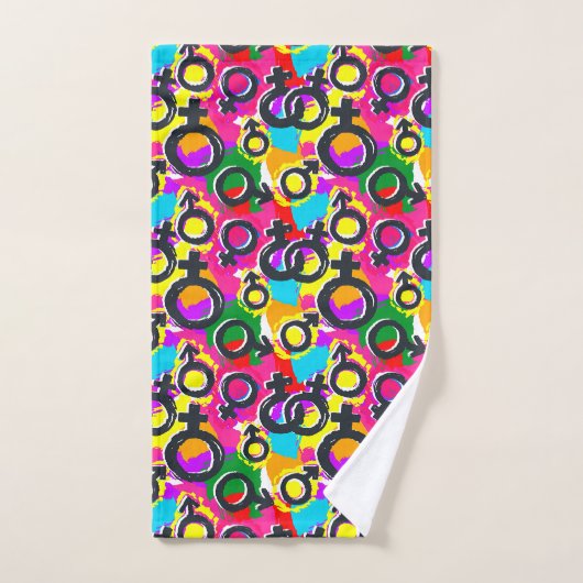 Gay Pride Gender Neon Pattern Bad Handdoek (Handdoek)