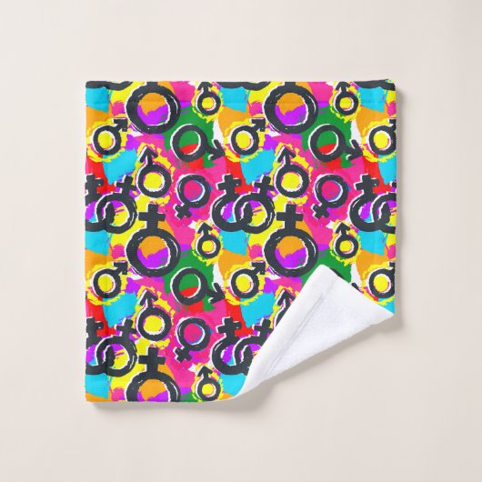 Gay Pride Gender Neon Pattern Bad Handdoek (Wasdoekje)