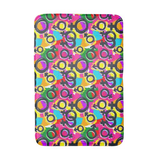 Gay Pride Gender Neon Pattern Badmat (Voorkant Verticaal)