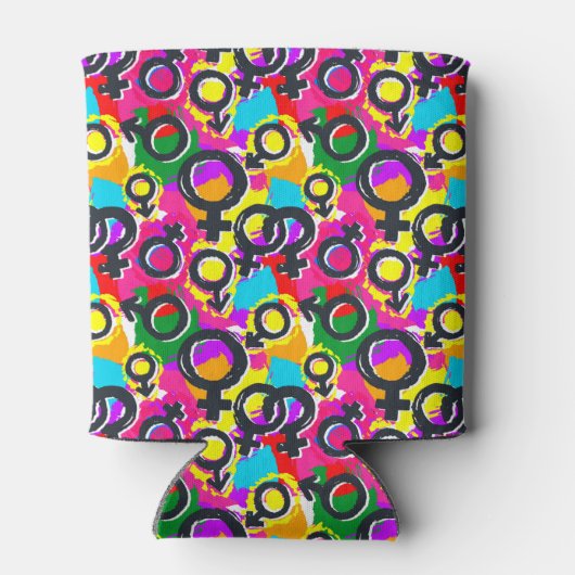 Gay Pride Gender Neon Pattern Blikjeskoeler (Achterkant)