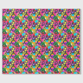 Gay Pride Gender Neon Pattern Cadeaupapier (Vlak)