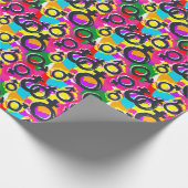 Gay Pride Gender Neon Pattern Cadeaupapier (Hoek)