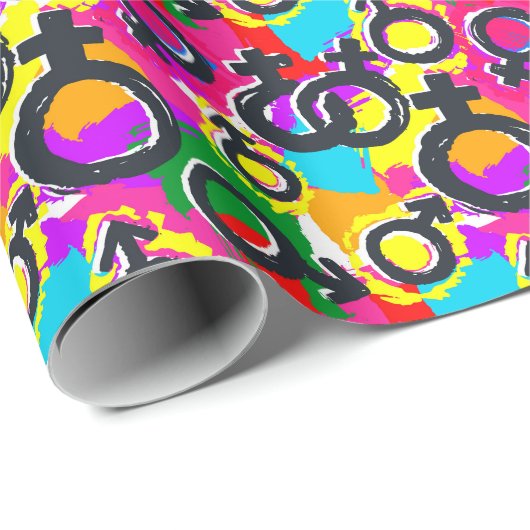 Gay Pride Gender Neon Pattern Cadeaupapier (Rol Hoek)