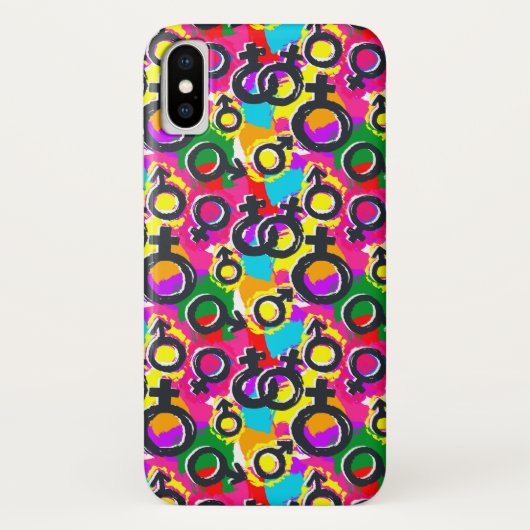 Gay Pride Gender Neon Pattern Case-Mate iPhone Case (Achterkant)