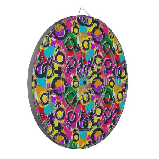 Gay Pride Gender Neon Pattern Dartbord (Voorkant Links)