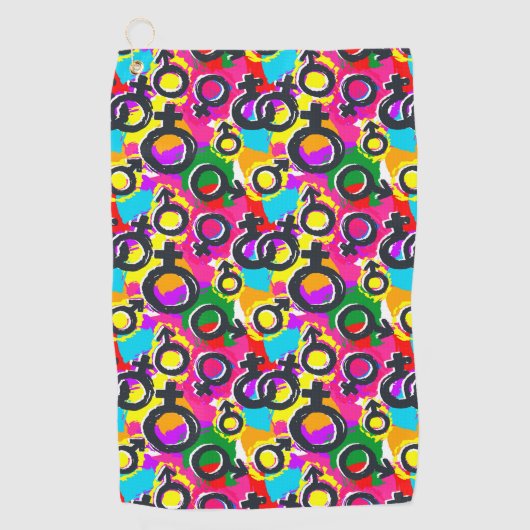 Gay Pride Gender Neon Pattern Golfhanddoek (Voorkant)