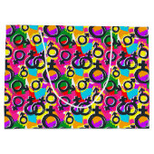 Gay Pride Gender Neon Pattern Groot Cadeauzakje (Achterkant)