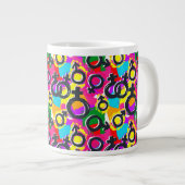 Gay Pride Gender Neon Pattern Grote Koffiekop (Voorkant rechts)