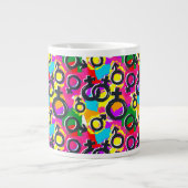 Gay Pride Gender Neon Pattern Grote Koffiekop (Voorkant)