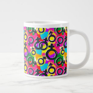 Gay Pride Gender Neon Pattern Grote Koffiekop