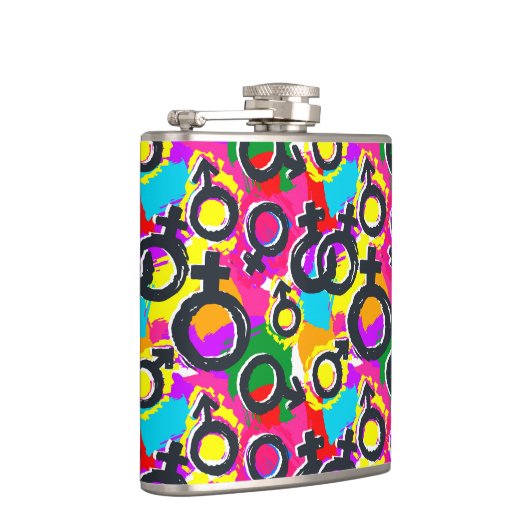 Gay Pride Gender Neon Pattern Heupfles (Rechts)