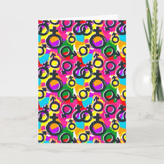 Gay Pride Gender Neon Pattern Kaart (Voorkant)