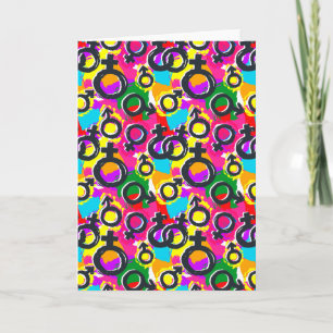 Gay Pride Gender Neon Pattern Kaart