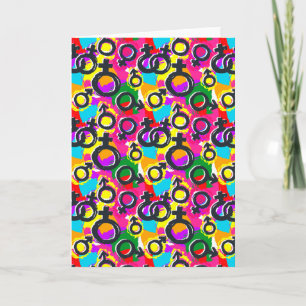 Gay Pride Gender Neon Pattern Kaart