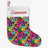 Gay Pride Gender Neon Pattern Kleine Kerstsok (Voorkant)