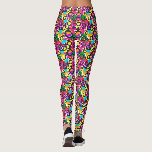 Gay Pride Gender Neon Pattern Leggings (Achterkant)