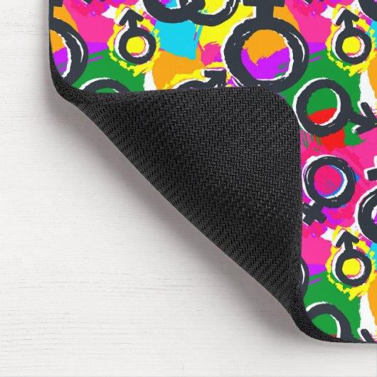 Gay Pride Gender Neon Pattern Muismat (Hoek)