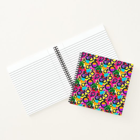 Gay Pride Gender Neon Pattern Notitieboek (Binnen)