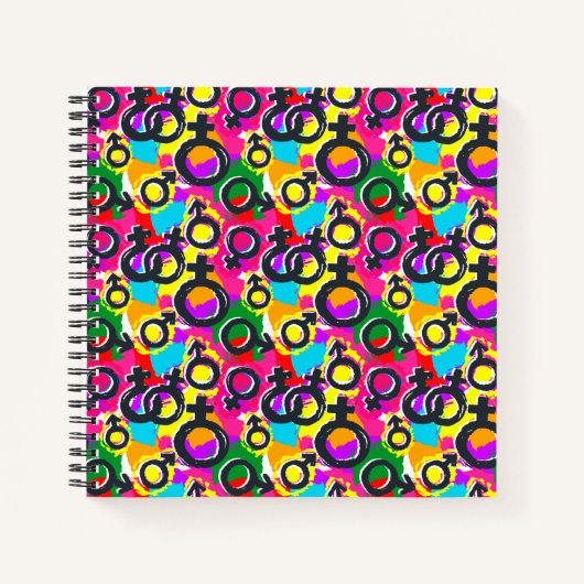 Gay Pride Gender Neon Pattern Notitieboek (Voorkant)