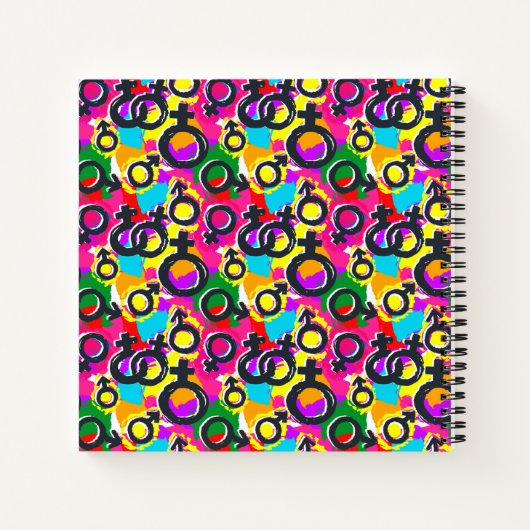 Gay Pride Gender Neon Pattern Notitieboek (Achterkant)