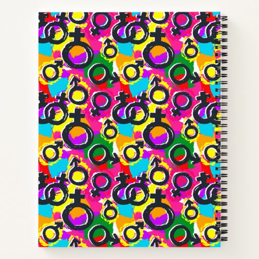 Gay Pride Gender Neon Pattern Notitieboek (Achterkant)