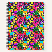 Gay Pride Gender Neon Pattern Notitieboek (Voorkant)