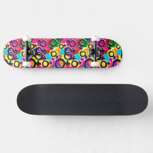Gay Pride Gender Neon Pattern Persoonlijk Skateboard (Horizontaal)