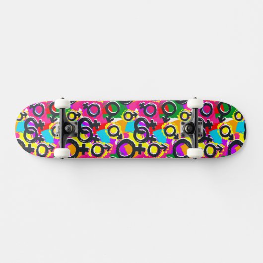 Gay Pride Gender Neon Pattern Persoonlijk Skateboard (Horizontaal)