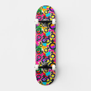 Gay Pride Gender Neon Pattern Persoonlijk Skateboard