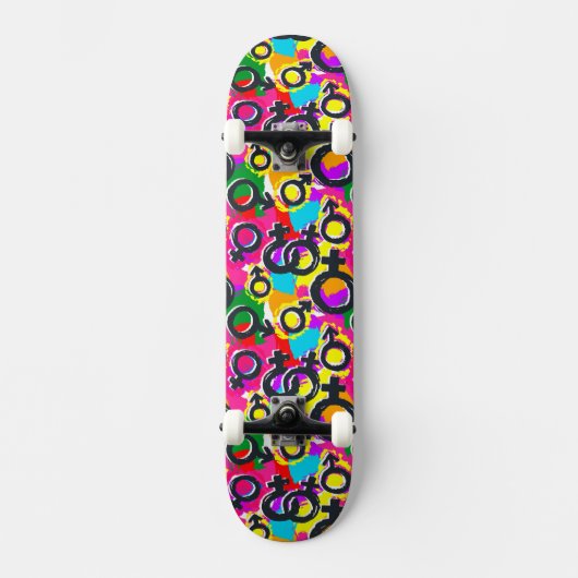 Gay Pride Gender Neon Pattern Persoonlijk Skateboard (Voorkant)