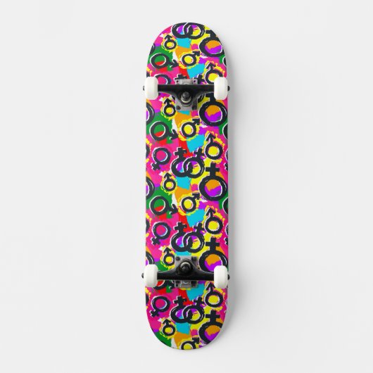 Gay Pride Gender Neon Pattern Persoonlijk Skateboard (Voorkant)