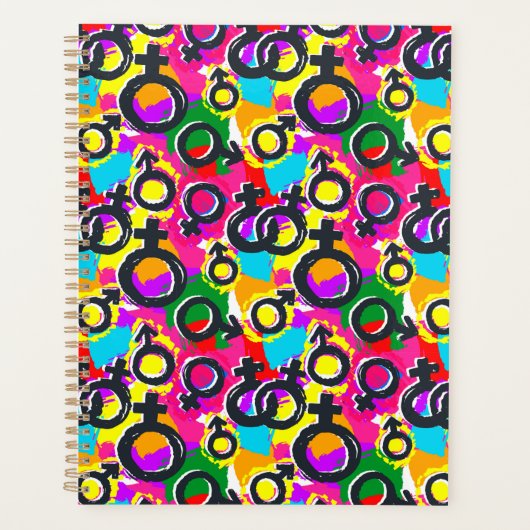 Gay Pride Gender Neon Pattern Planner (Voorkant)