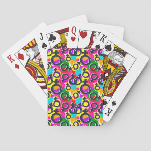 Gay Pride Gender Neon Pattern Pokerkaarten