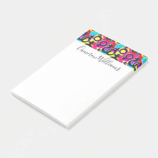 Gay Pride Gender Neon Pattern Post-it® Notes (Schuin)