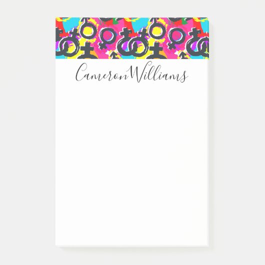 Gay Pride Gender Neon Pattern Post-it® Notes (Voorkant)