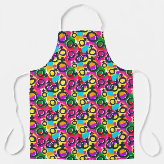 Gay Pride Gender Neon Pattern Schort (Voorkant)