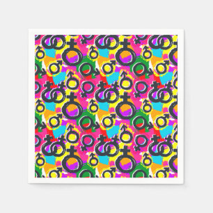 Gay Pride Gender Neon Pattern Servet