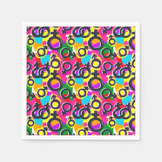 Gay Pride Gender Neon Pattern Servet (Voorkant)