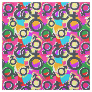Gay Pride Gender Neon Pattern Stof