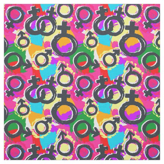 Gay Pride Gender Neon Pattern Stof (Swatch)