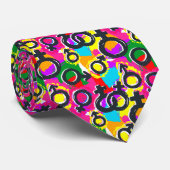 Gay Pride Gender Neon Pattern Stropdas (Opgerold)