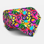 Gay Pride Gender Neon Pattern Stropdas (Opgerold)