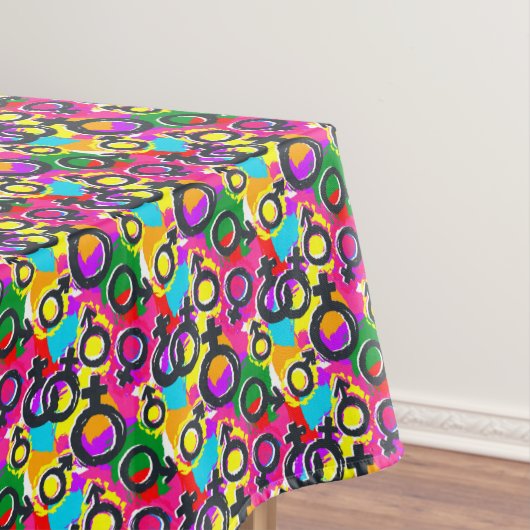 Gay Pride Gender Neon Pattern Tafelkleed (Voorbeeld)