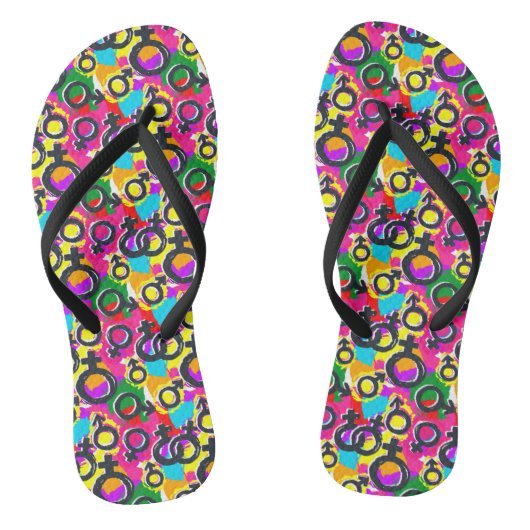 Gay Pride Gender Neon Pattern Teenslippers (Voetbed)