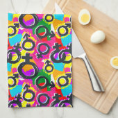 Gay Pride Gender Neon Pattern Theedoek (Quarter Fold)