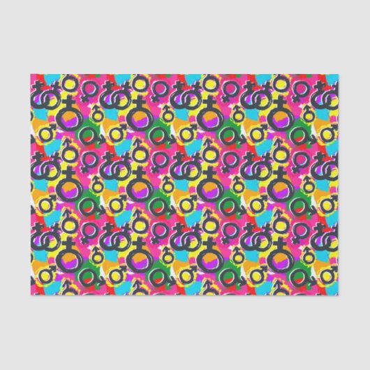 Gay Pride Gender Neon Pattern Tissuepapier (Voorkant)