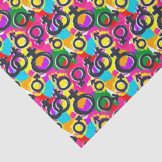 Gay Pride Gender Neon Pattern Tissuepapier (Detail)